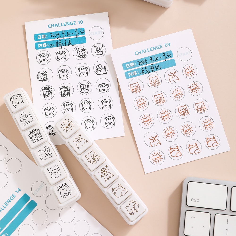 Meal Prep Notebook - Cute Good Mood Series Cat Shape