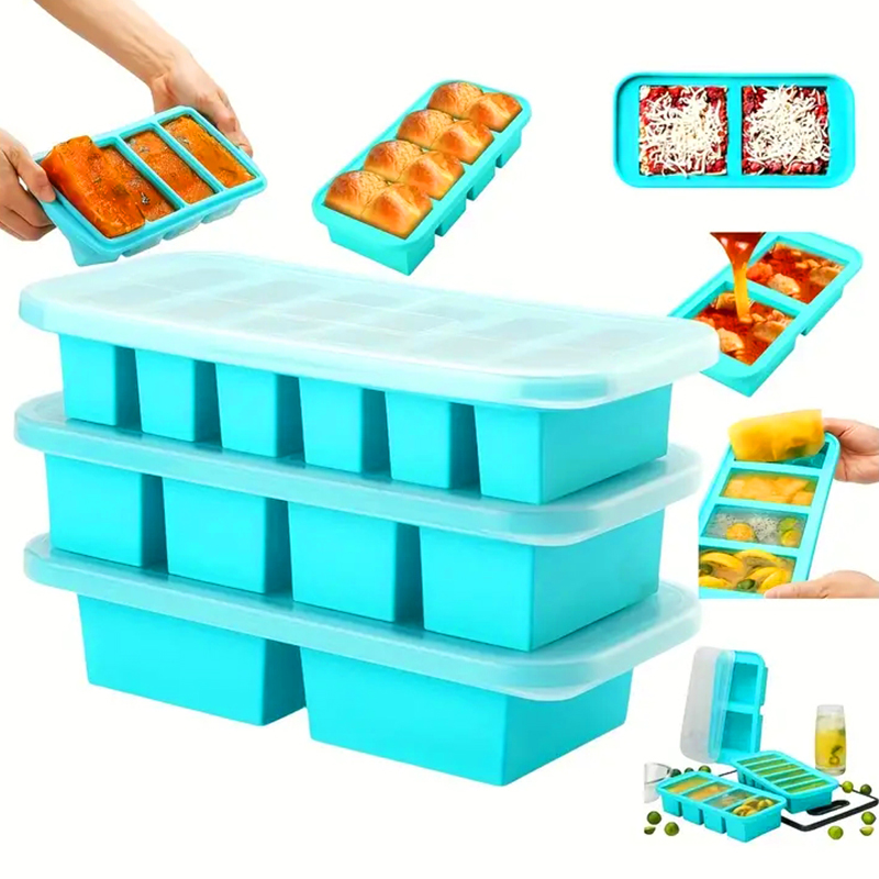 Meal Prep Ideas - 2 or 3-piece Silicone Freezer Tray