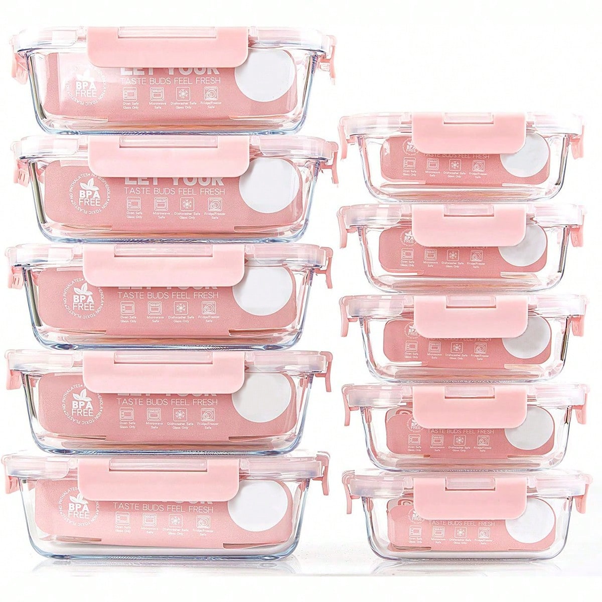 Meal Prep Ideas - 10 Pack Glass Meal Prep Containers,