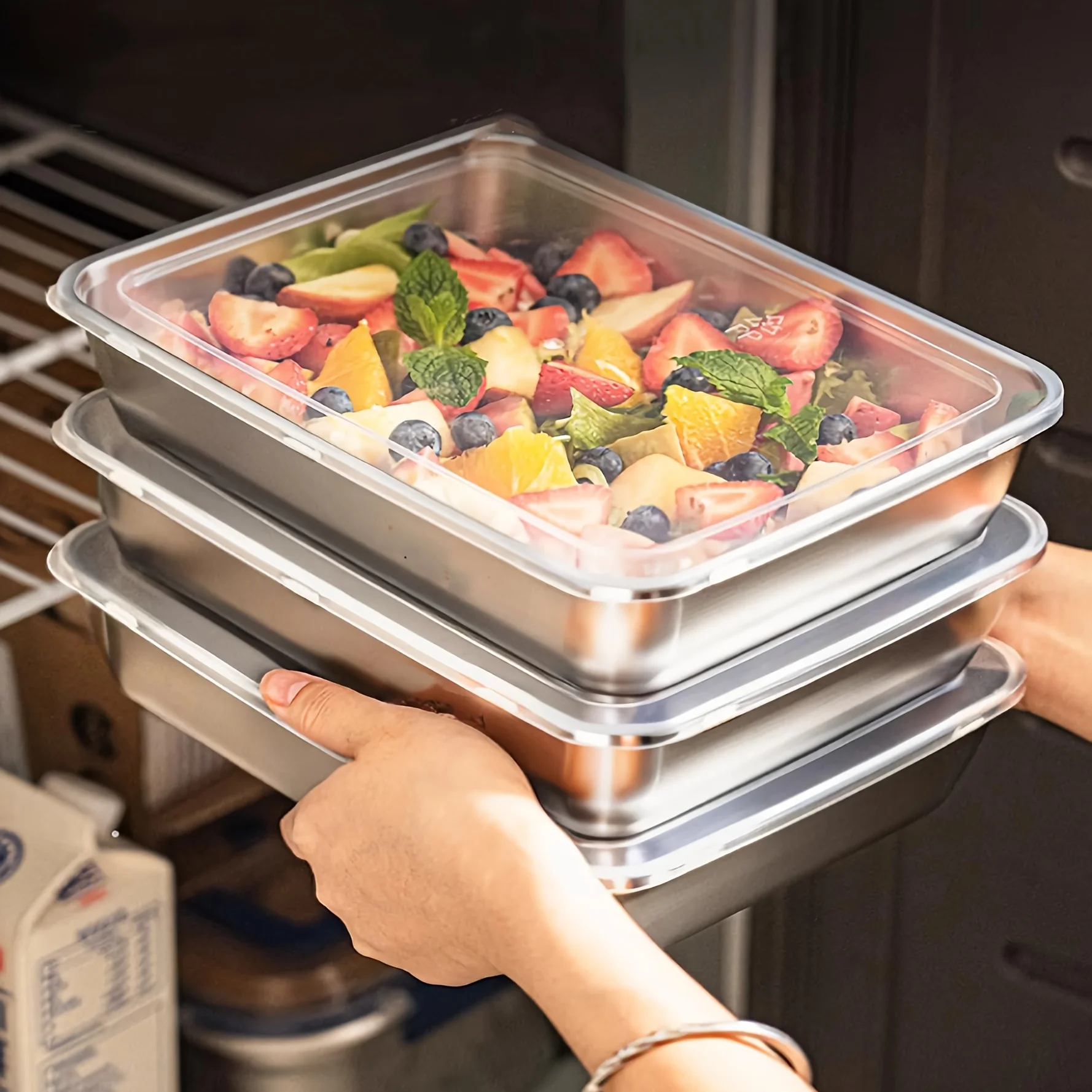 Stainless Bento Box - 3pcs Stainless Steel Food Containers &