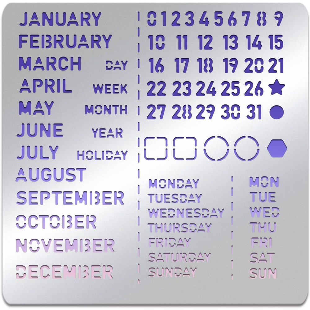 Meal Prep Notebook - Stencil Calendar Stainless Steel Stencil Template