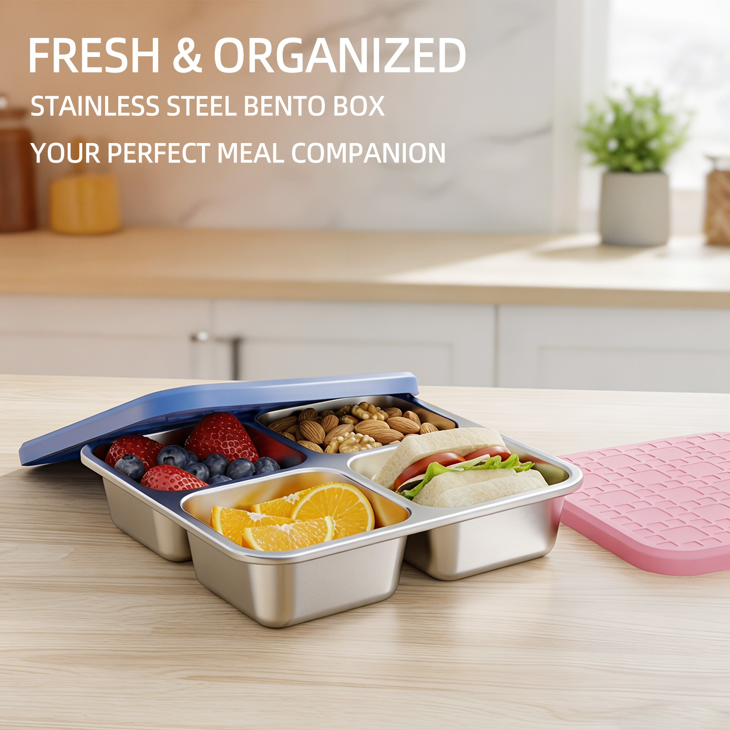 Stainless Bento Box - 304 Stainless Steel Divided Lunch Container