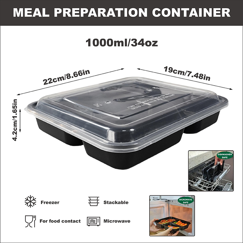 3-Compartment 34 Oz/1000 Ml, 1 - Meal Prep Ideas review and price
